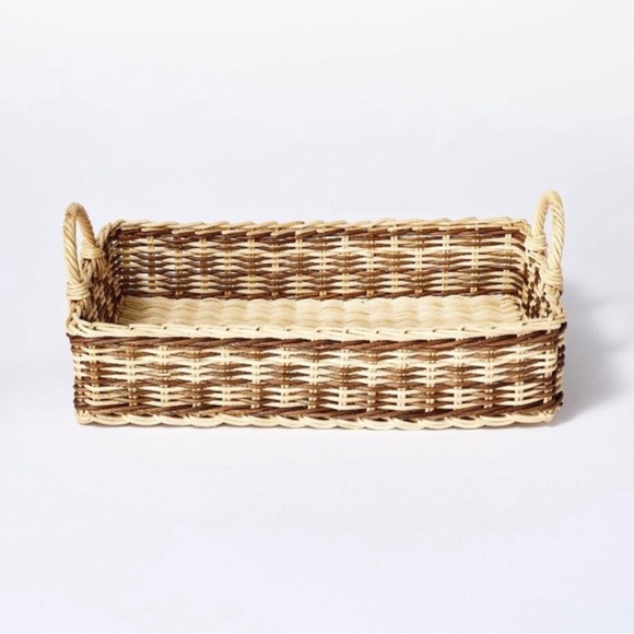 Threshold Studio McGee Woven Rectangular Checker Gathering Tray - Picture 1 of 3